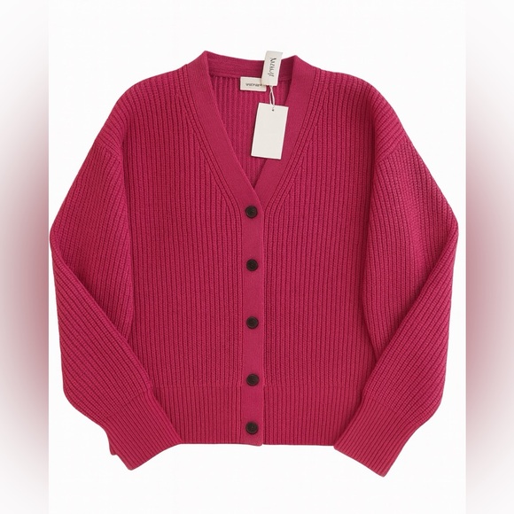 Wilfred Sweaters - Wilfred Aritzia Merino Wool Cardigan | Magenta | Size M | NWT